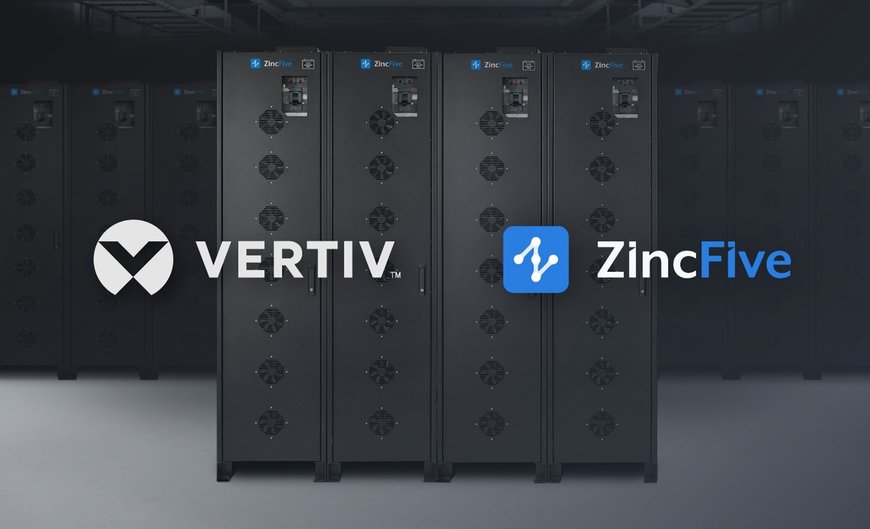 Vertiv e ZincFive collaborano per fornire un sistema di accumulo di energia sicuro e affidabile con batterie al nichel-zinco per gli UPS dei data center in Nord America e in EMEA